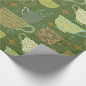 Midden-eeuw Modern Helder Groen Theekop Cadeaupapier (Hoek)