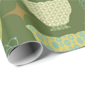 Midden-eeuw Modern Helder Groen Theekop Cadeaupapier (Rol Hoek)