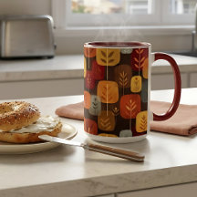 Midden eeuw modern herfst bos koffie