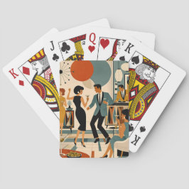 Midden Eeuw Modern Hippe Martini Dansfeest Pokerkaarten