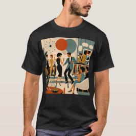 Midden Eeuw Modern Hippe Martini Dansfeest T-shirt
