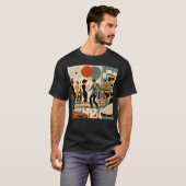Midden Eeuw Modern Hippe Martini Dansfeest T-shirt (Voorkant volledig)