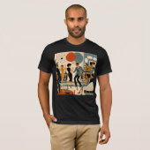 Midden Eeuw Modern Hippe Martini Dansfeest T-shirt (Voorkant volledig)