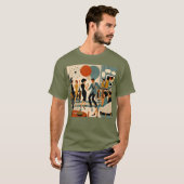 Midden Eeuw Modern Hippe Martini Dansfeest T-shirt (Voorkant volledig)