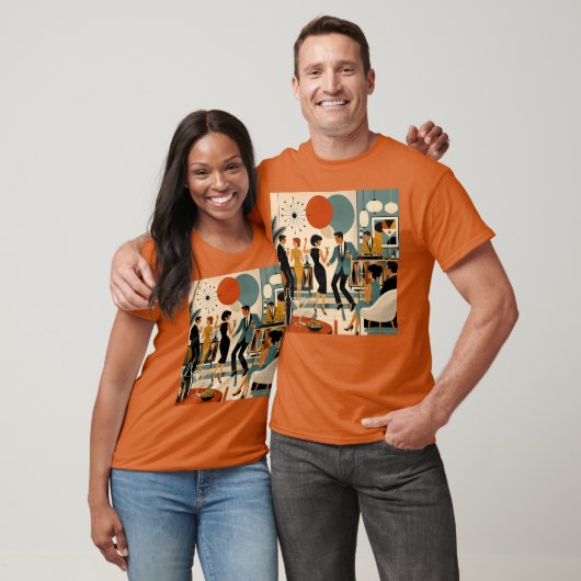 Midden Eeuw Modern Hippe Martini Dansfeest T-shirt (Unisex)