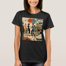 Midden Eeuw Modern Hippe Martini Dansfeest T-shirt