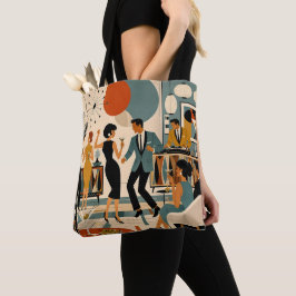 Midden Eeuw Modern Hippe Martini Dansfeest Tote Bag