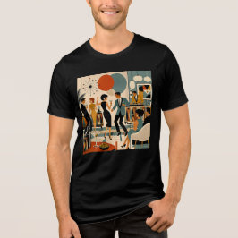 Midden Eeuw Modern Hippe Martini Dansfeest Tri-Blend Shirt