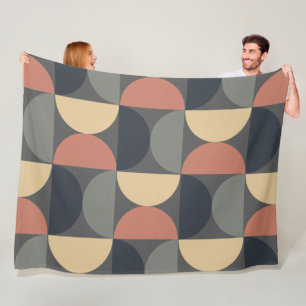 Midden Eeuw Modern Houtskool Zalm     Fleece Deken