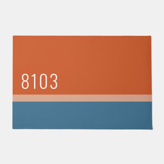 Midden eeuw Modern huis Home Adres Deurmat (Voorkant)