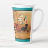 Midden eeuw Modern Huis Woonkamer Scène Latte Mok (Rechts)