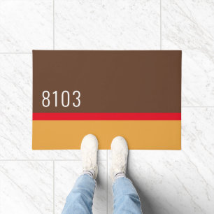 Midden eeuw modern huisadres jaren zeventig deurmat