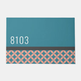 Midden eeuw modern huisadres jaren zeventig deurmat