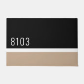 Midden eeuw modern huisadres neutrale kleur deurmat (Voorkant)