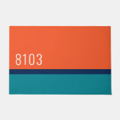 Midden eeuw modern huisadres turquoise rood deurmat (Voorkant)