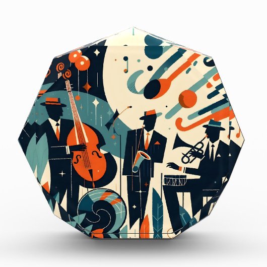Midden Eeuw Modern Jazz Age Trio Fotoblokken (Voorkant)
