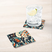 Midden Eeuw Modern Jazz Age Trio Kartonnen Onderzetters (Insitu)