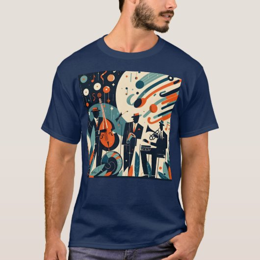 Midden Eeuw Modern Jazz Age Trio T-shirt (Voorkant)