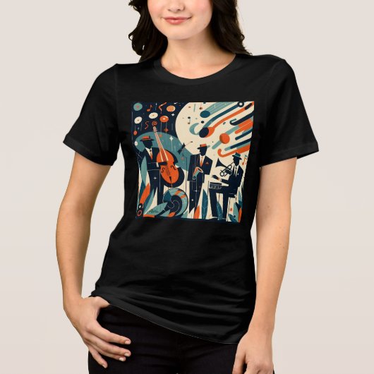 Midden Eeuw Modern Jazz Age Trio Tri-Blend Shirt (Voorkant)