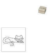 Midden Eeuw Modern Katachtige Kat Omtrek Rubber St Rubberstempel (Gestempeld)