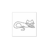 Midden Eeuw Modern Katachtige Kat Omtrek Rubber St Rubberstempel (Afrduk)