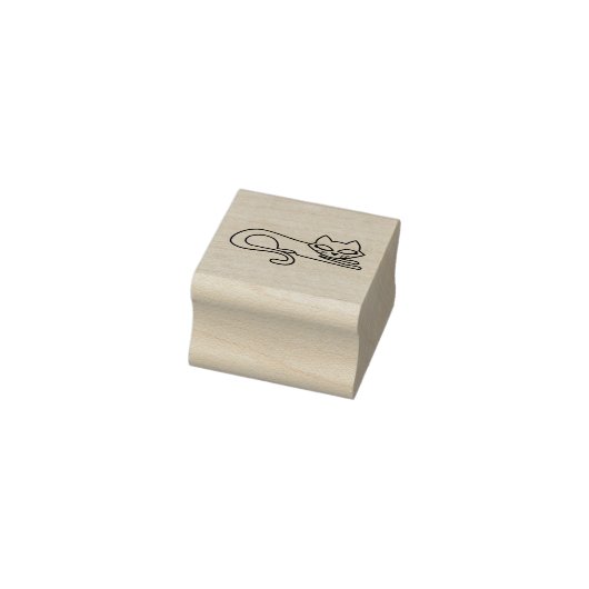 Midden Eeuw Modern Katachtige Kat Omtrek Rubber St Rubberstempel (Stempel)