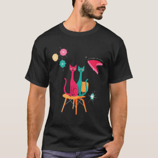 Midden eeuw modern katten Midcentury decor ruimte  T-shirt
