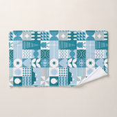 Midden eeuw modern kerst geometrisch patroon bad handdoek (Handdoek)
