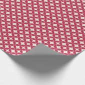 Midden eeuw Modern Kerst Rood Geometrisch Cadeaupapier (Hoek)