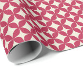 Midden eeuw Modern Kerst Rood Geometrisch Cadeaupapier (Rol Hoek)