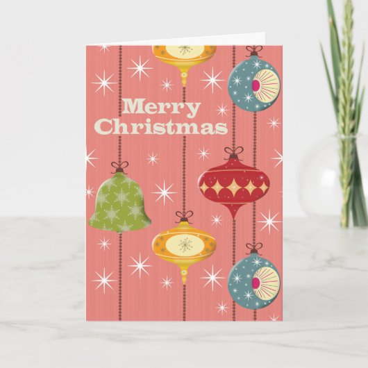 Midden eeuw modern kerstballen kaart (Voorkant)