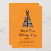 Midden-eeuw Modern Kerstboom Holiday Party Kaart (Voorkant / Achterkant)