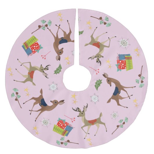 Midden eeuw modern | Kerstcadeau Retro Roze Kerstboom Rok (Voorkant)