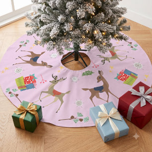 Midden eeuw modern Kerstcadeau Retro Roze Kerstboom Rok