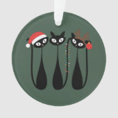 Midden eeuw modern Kerstmis katten retro klassiek Ornament (voorkant)