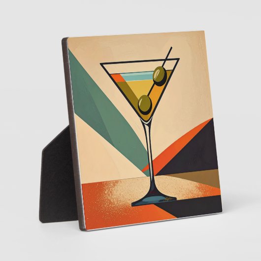 Midden eeuw modern kleur blok Martini kunst Fotoplaat (Voorkant)