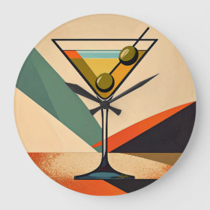 Midden eeuw modern kleur blok Martini kunst Grote Klok
