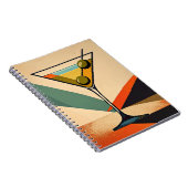 Midden eeuw modern kleur blok Martini kunst Notitieboek (Rechterzijde)