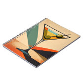 Midden eeuw modern kleur blok Martini kunst Notitieboek (Linkerzijde)
