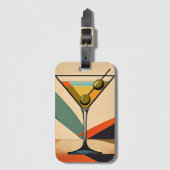 Midden eeuw modern kleurblok martini kunst bagagelabel (Voorkant (verticaal))