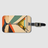 Midden eeuw modern kleurblok martini kunst bagagelabel (Voorkant (horizontaal))