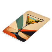 Midden eeuw modern kleurblok martini kunst magneet (Linkerzijde)