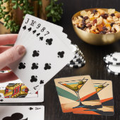 Midden eeuw modern kleurblok martini kunst pokerkaarten (Insitu)