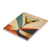 Midden eeuw modern kleurblok martini kunst tegeltje (Zijkant)