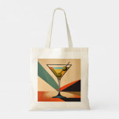 Midden eeuw modern kleurblok martini kunst tote bag (Achterkant)