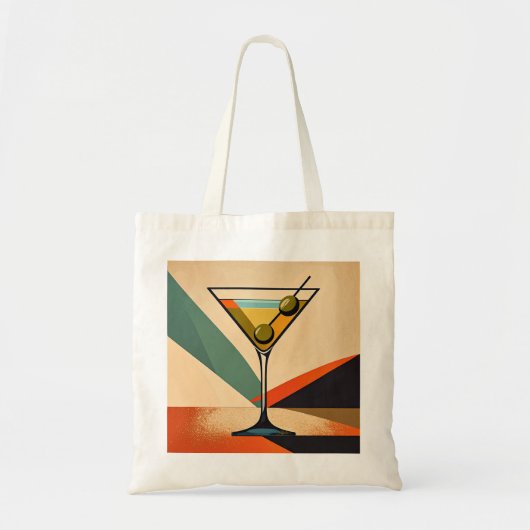 Midden eeuw modern kleurblok martini kunst tote bag (Voorkant)