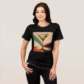 Midden eeuw modern kleurblok martini kunst Tri-Blend shirt (Voorkant volledig)