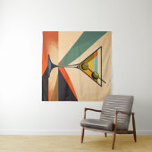 Midden eeuw modern kleurblok martini kunst wandkleed (In Situ (horizontaal))
