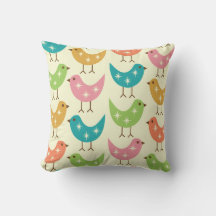 Midden eeuw modern kleurig atomaire vogels patroon