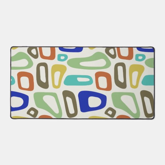 Midden-Eeuw modern, kleurrijk groovy retro patroon Bureaumat (Voorkant)